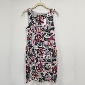 NWT Ann Taylor Floral Knee Length Dress - Grey Base